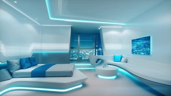 sci fi futuristic bedroom