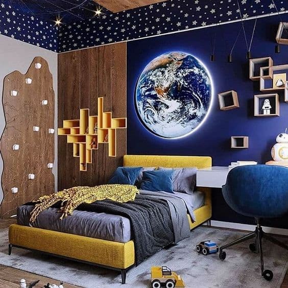 maximalist space bedroom