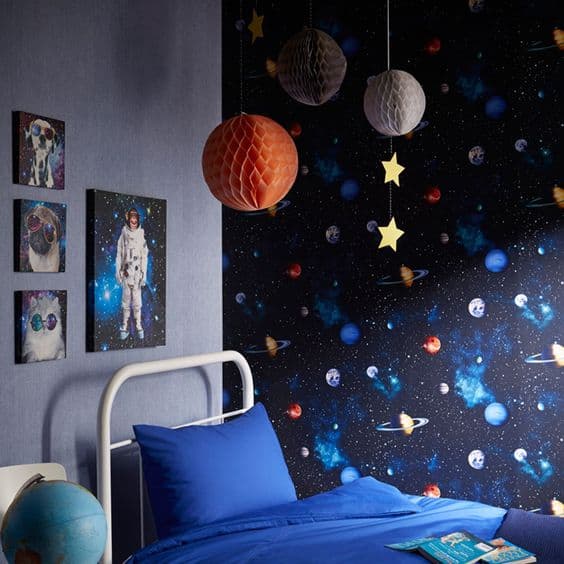 space bedroom wallpaper