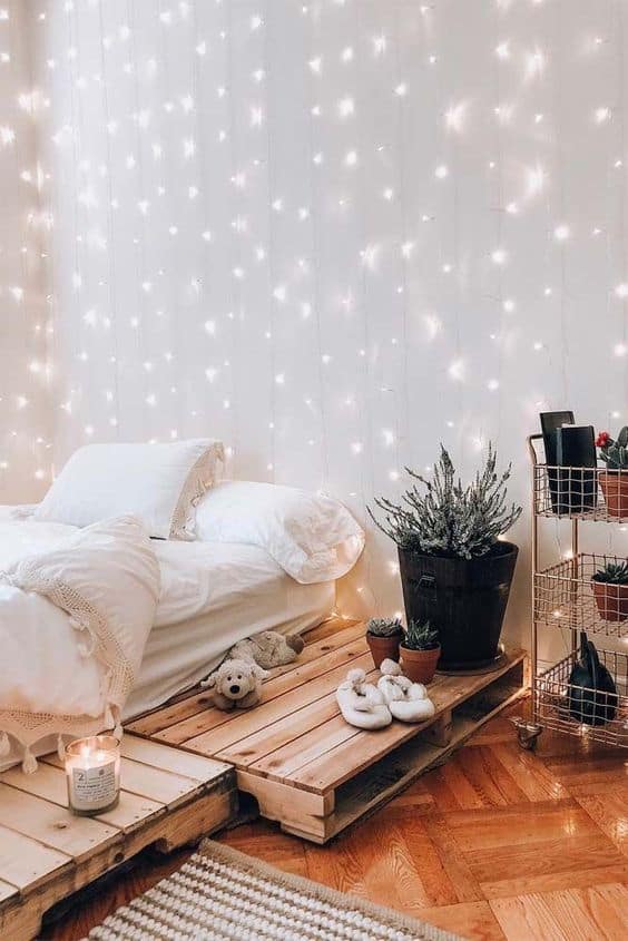 bedroom string lights