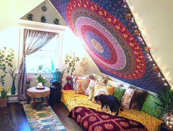 a meditative gypsy boho bedroom