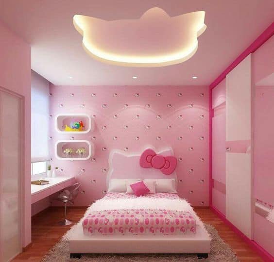 pink bedroom for girls and kids
