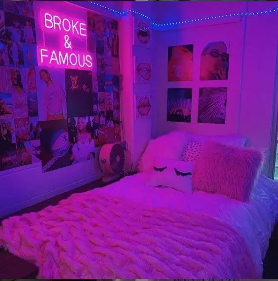 small neon bedroom