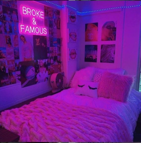 small neon bedroom