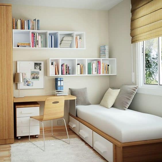bedroom and study room combined