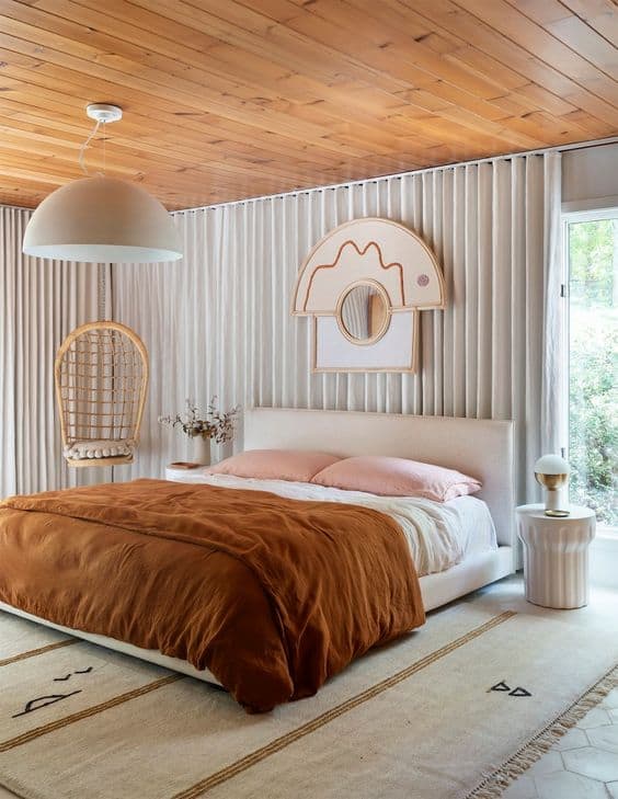 modern terracotta bedroom