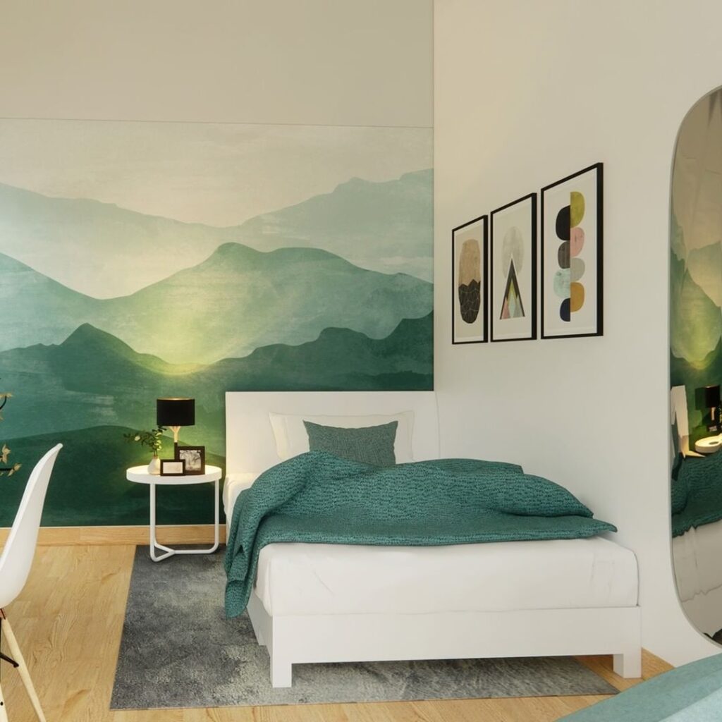 green kids bedroom