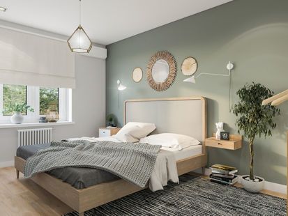 simple sage green bedroom