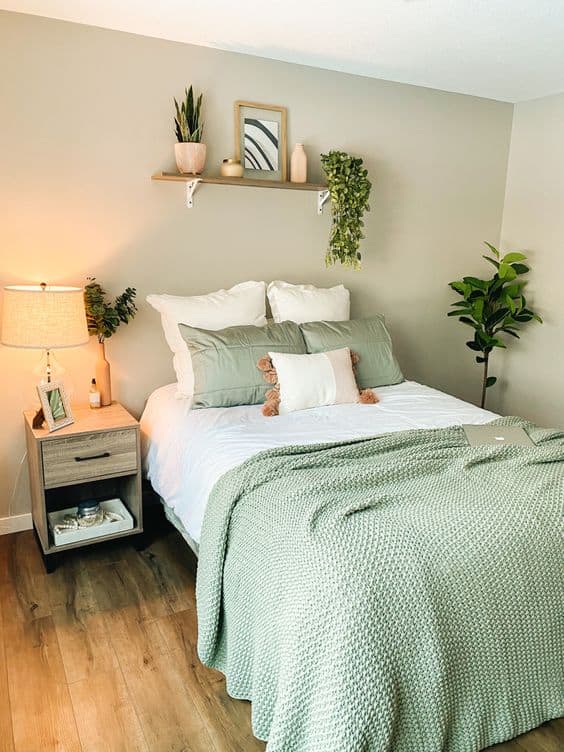 light sage green bedroom