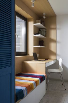 small study room design with bed