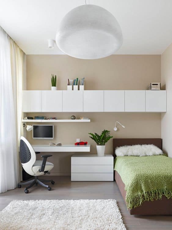 small study room with bed