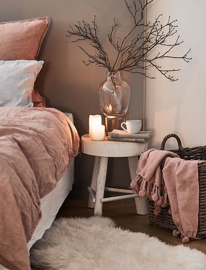 pink boho bedroom 