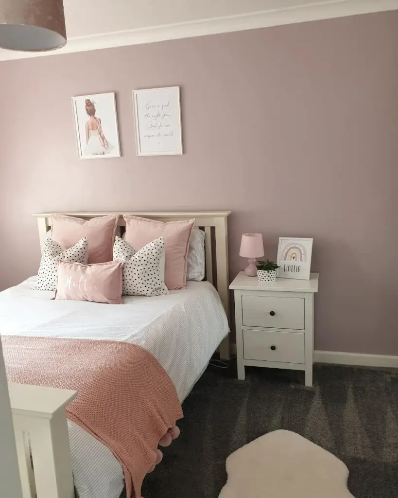 pink and lavender bedroom