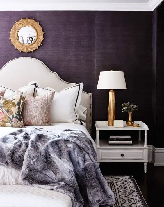 aubergine wallpaper for bedroom