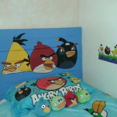 angry birds themed headboard