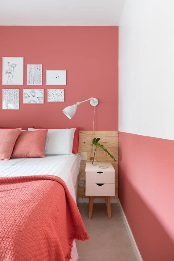 trendy coral bedroom idea for teenagers