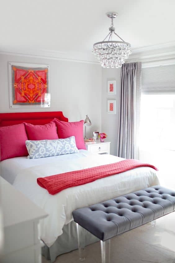 red and white bedroom 1