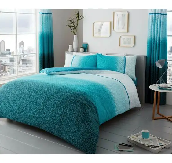 turquoise color bedroom 