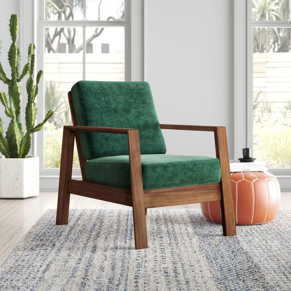 wide green accent chair