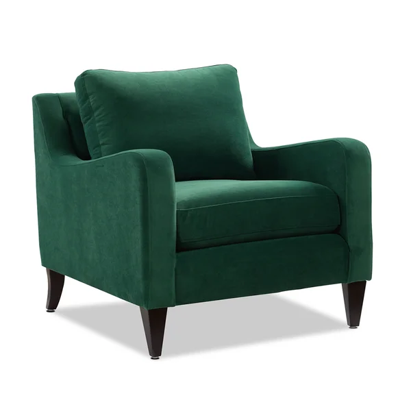 wide green armchair