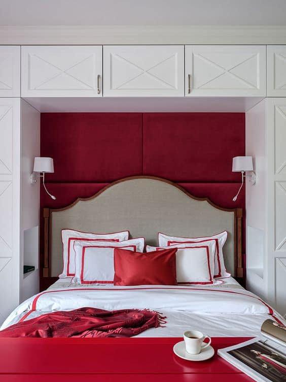 white and red room