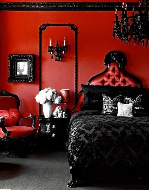 red and black bedroom idea