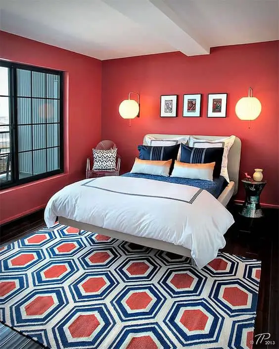 red and blue bedroom idea