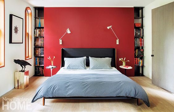 red and blue bedroom
