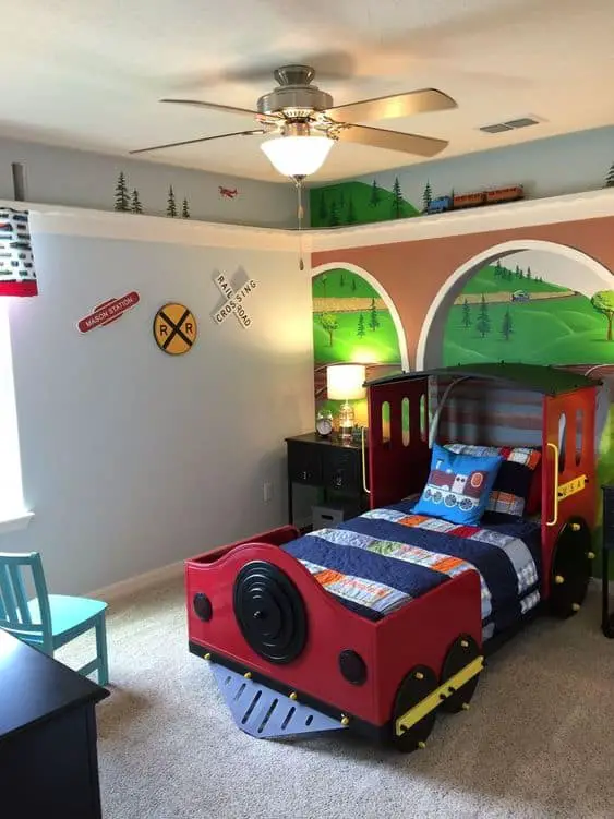 train bedroom for boys