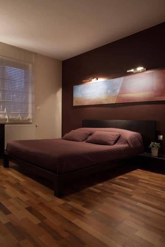 dark brown and tan bedroom