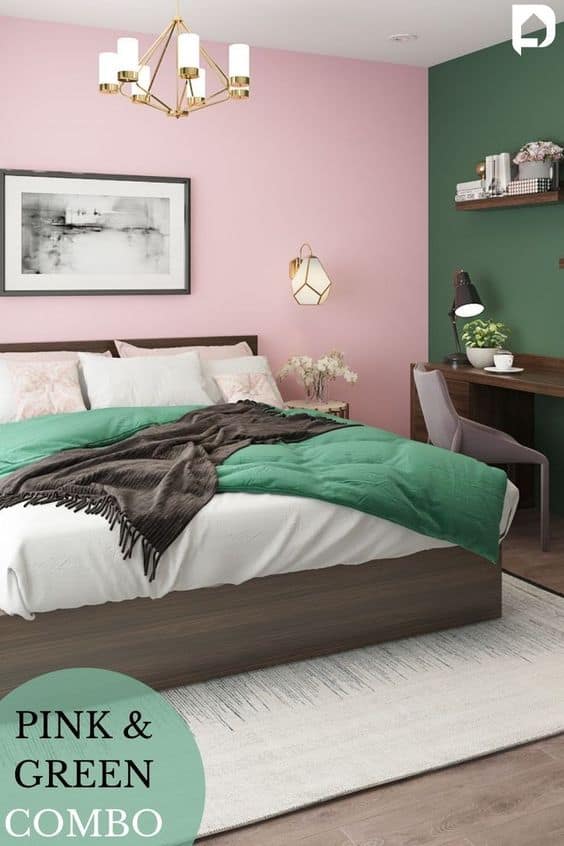 pink and green bedroom