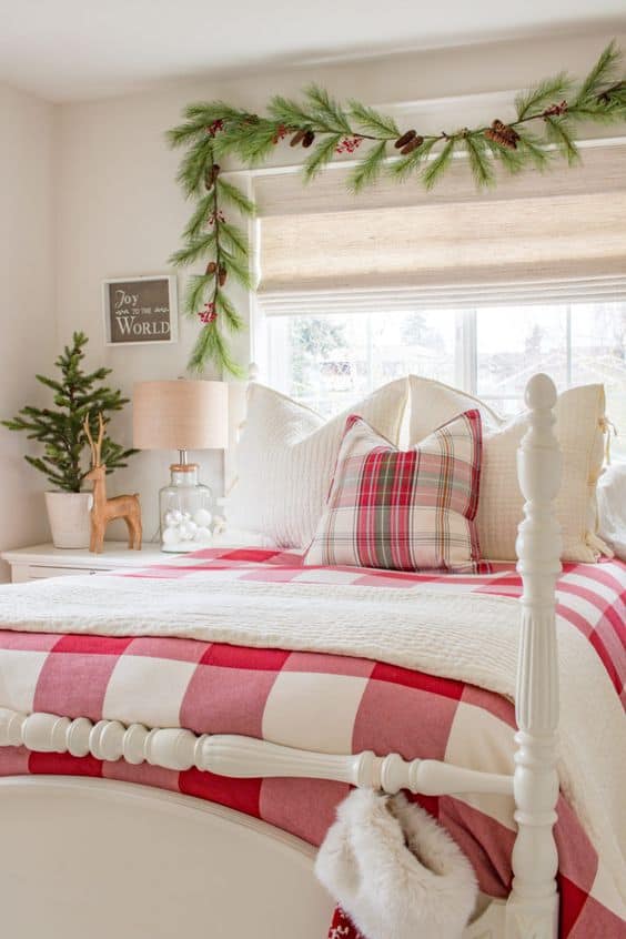 Farmhouse Christmas bedroom theme