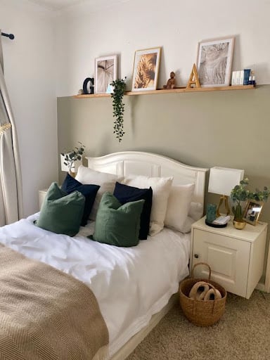 sage green and beige bedroom color palette
