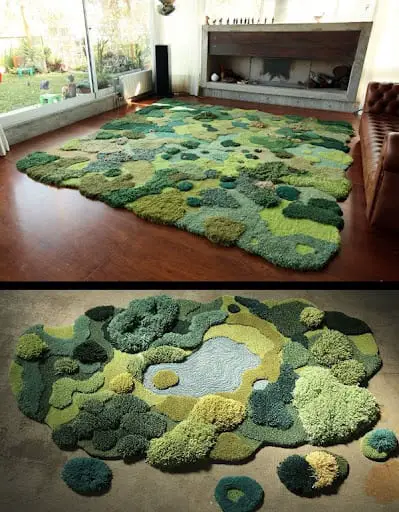 moss floor rug