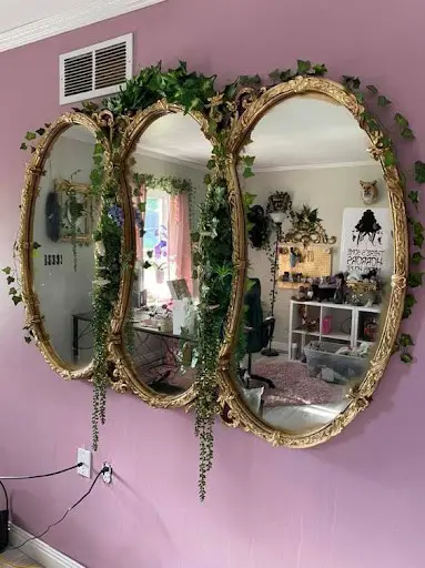 woodland mirror with moss