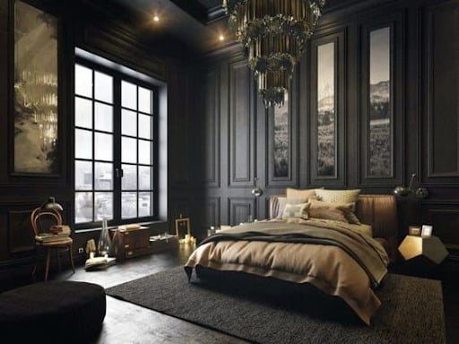 modern gothic bedroom