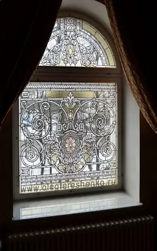 gothic room decor with stained glass