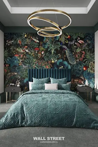 aesthetic green bedroom idea