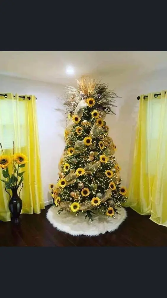 sunflower christmas tree decor