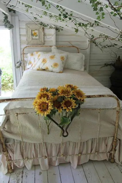 sunflower in a bedroom