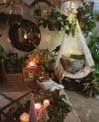 cozy aesthetic corner in witchcore aesthetic