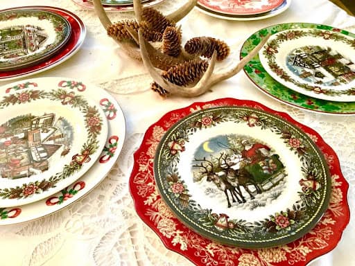 christmas dinner plates