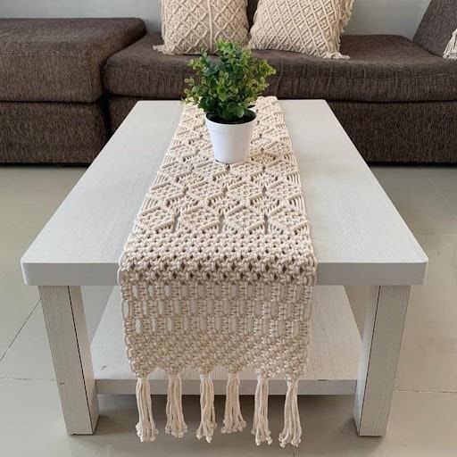 macrame table runner