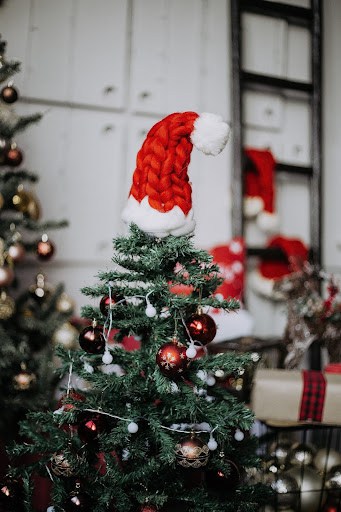 santa hat tree topper