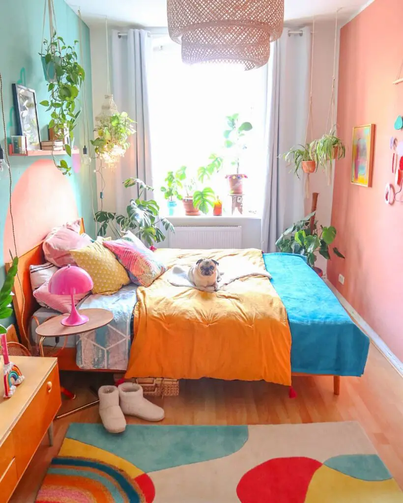 colorful boho bedroom