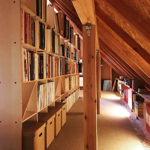 attic library shelving 