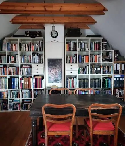 attic library design for book clubs