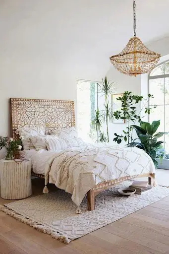 white boho bedroom idea