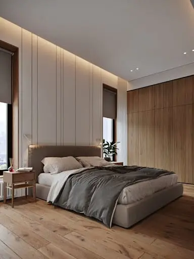 wooden flooring in the bedroom