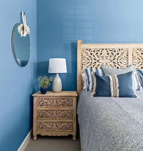 blue modern coastal bedroom
